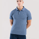 Muscle Fit Polo In Blue Melange