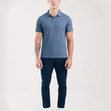 Muscle Fit Polo In Blue Melange
