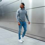 Muscle Fit Hoodie In Heather Grey