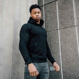 Muscle Fit Hoodie In Jet Black