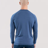 Hyper Stretch Henley In Indigo Blue · Long Sleeve