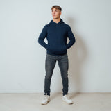 Muscle Fit Hoodie In Navy Blue
