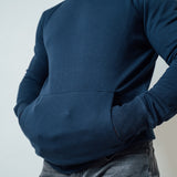 Muscle Fit Hoodie In Navy Blue