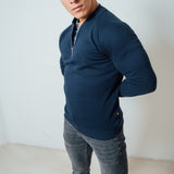 Muscle Fit Pullover In Deep Blue