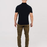 Muscle Fit Polo In Jet Black