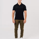 Muscle Fit Polo In Jet Black