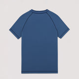Hyper Stretch Henley In Indigo Blue · Short Sleeve