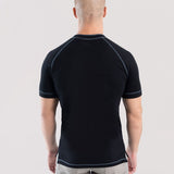 Hyper Stretch Henley In Jet Black · Short Sleeve