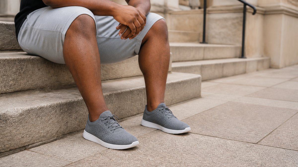 What casual shoes work best for men with thick legs?
