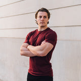 Ribbed Tee In Burgundy [Surplus Sale]