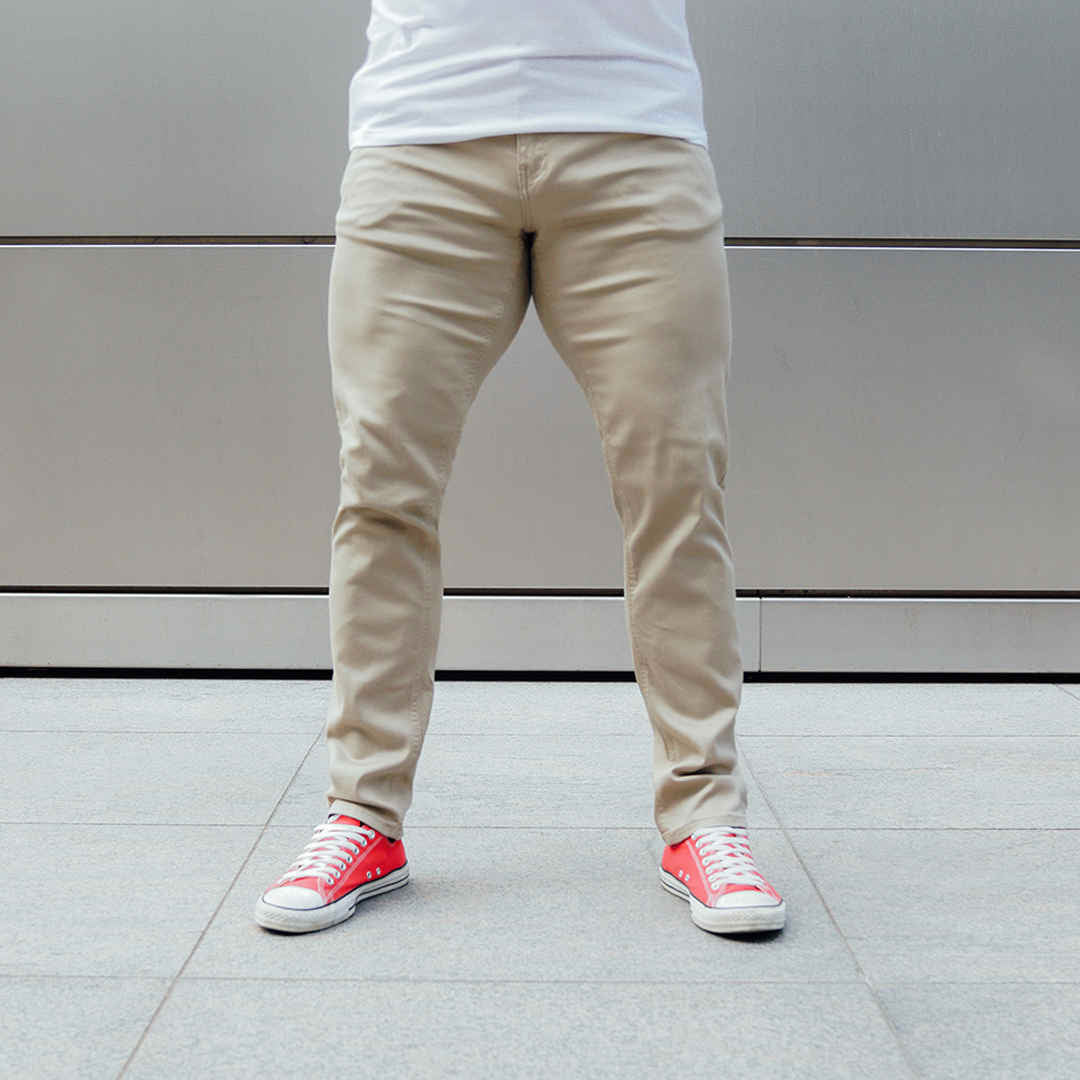 Buy Khaki Sport Fit Stretch Chinos Online at Muftijeans