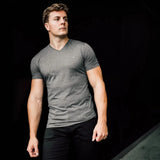 V Neck Tee In Charcoal Grey [Surplus Sale]