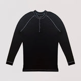 Hyper Stretch Henley In Jet Black