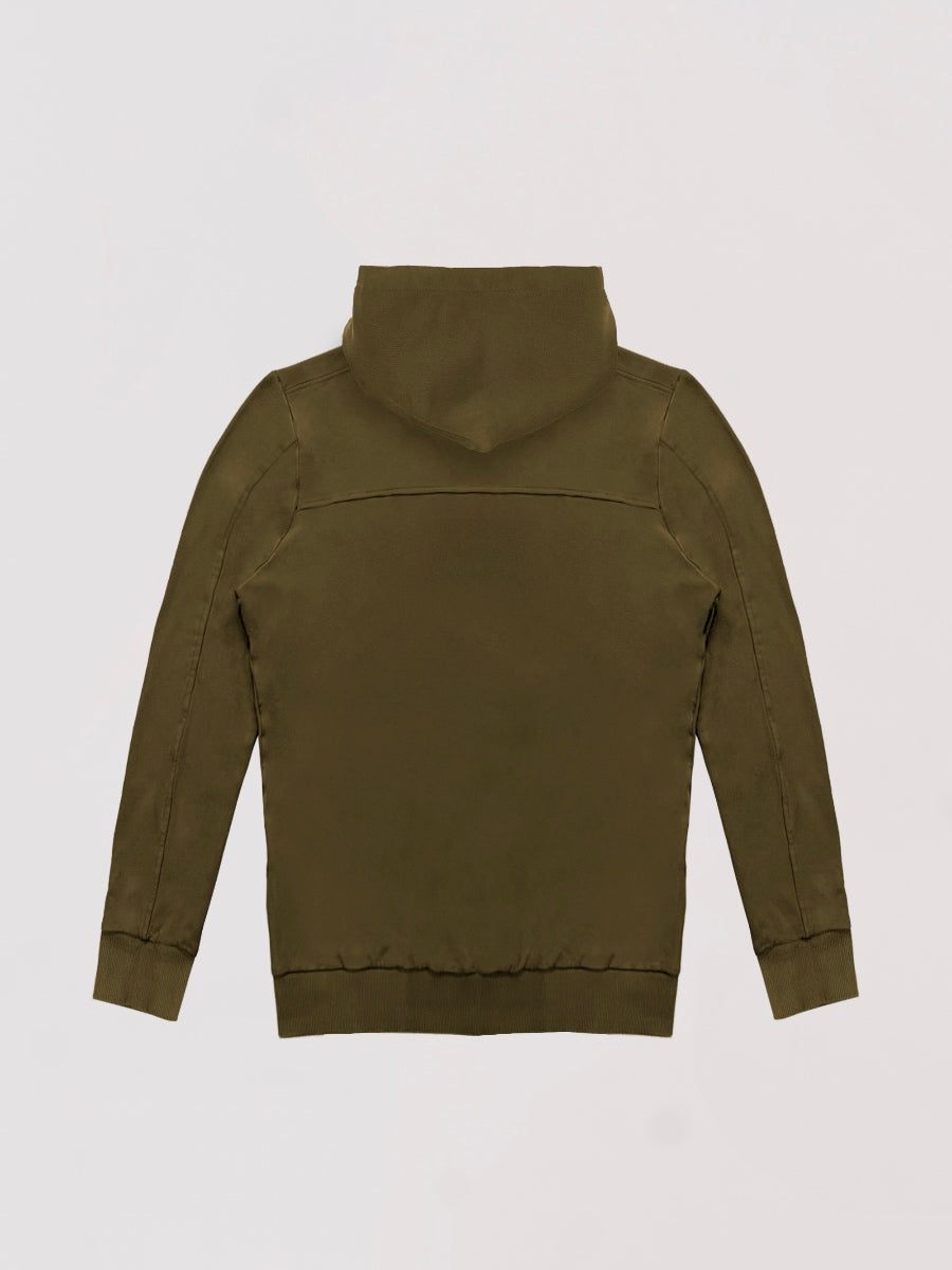 Hyper Stretch Hoodie In Olive Green