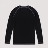 Hyper Stretch Henley In Jet Black · Long Sleeve