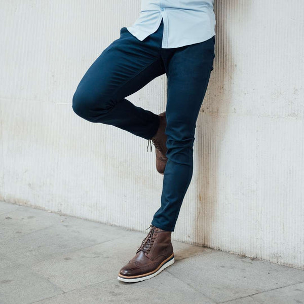 Navy chinos hotsell brown boots