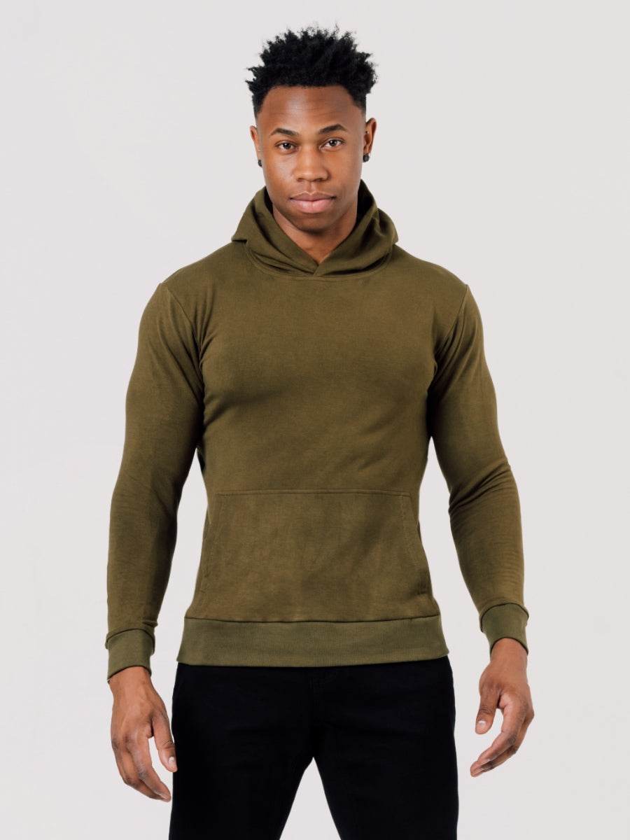 Hyper Stretch Hoodie In Olive Green
