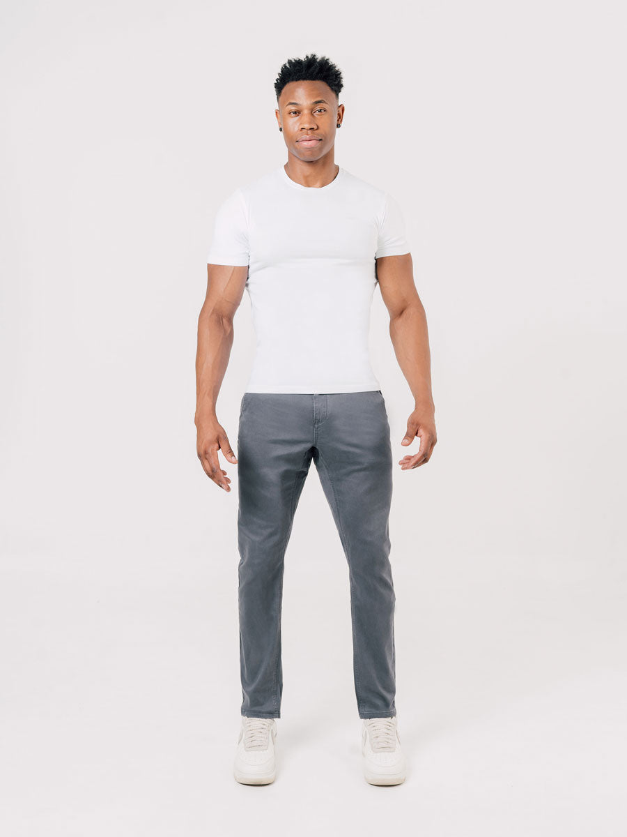 Hyper Stretch Chinos In Graphite Grey