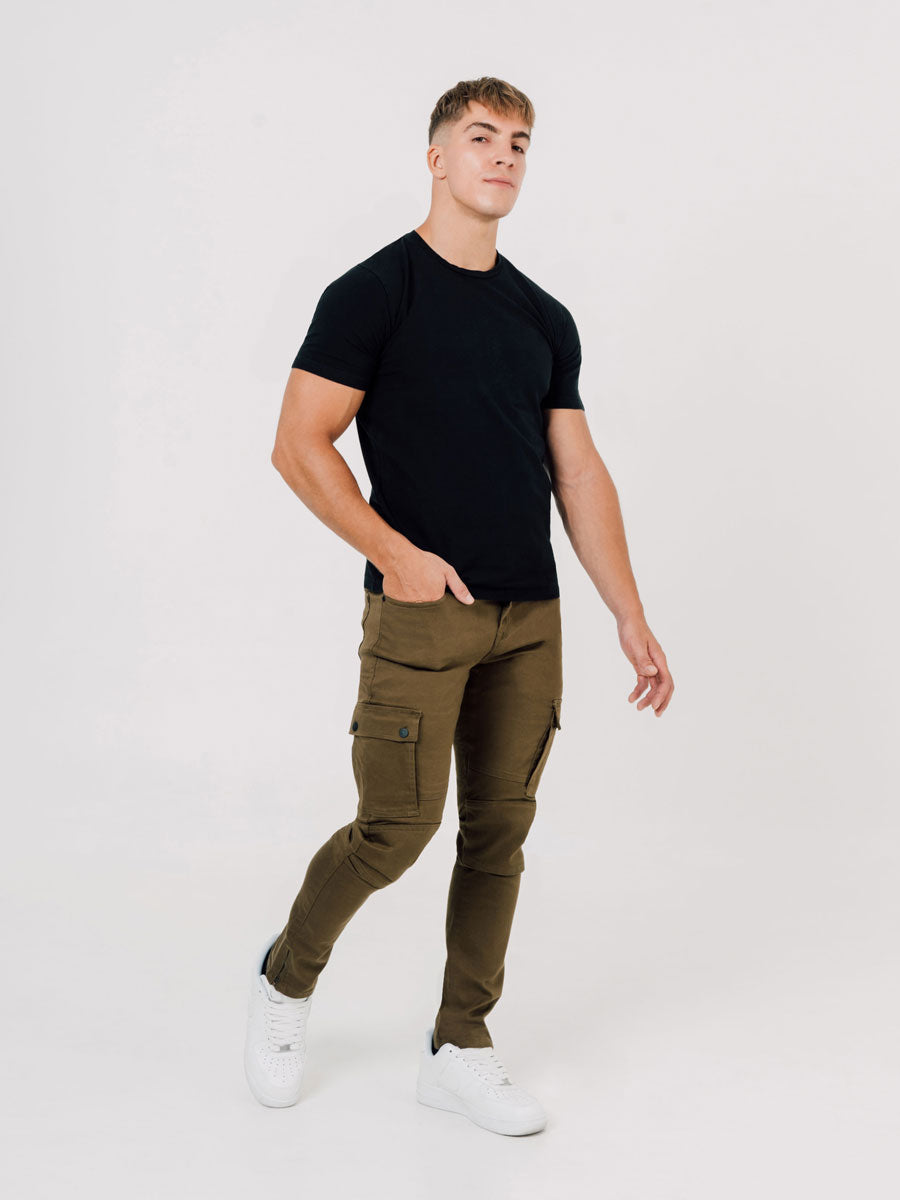 Cargo Trousers In Olive Green