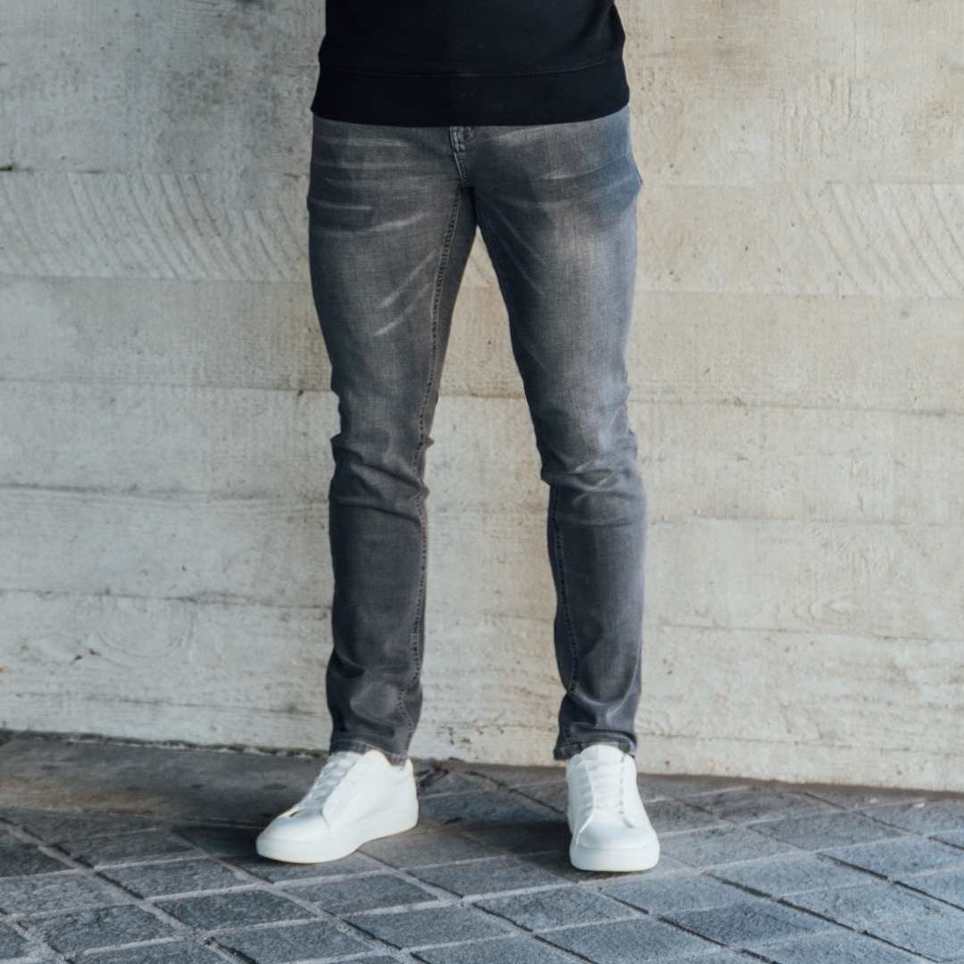 Hyper Stretch Jeans In Slate Grey Wash