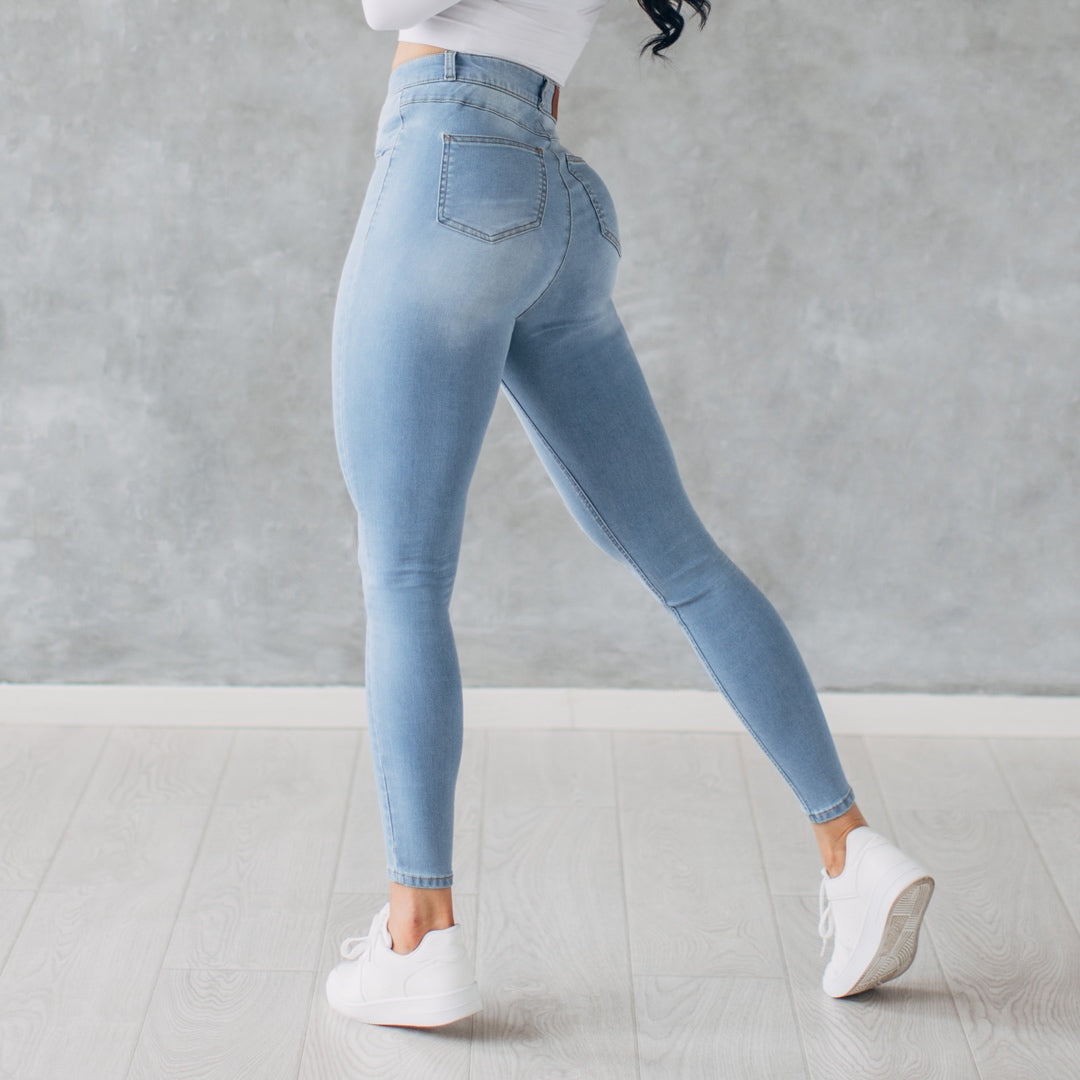 Leggings Jeans for Women Denim Pants with Pocket Slim Jeggings Fitness  PluSize Leggings S-XXL Black/Blue 