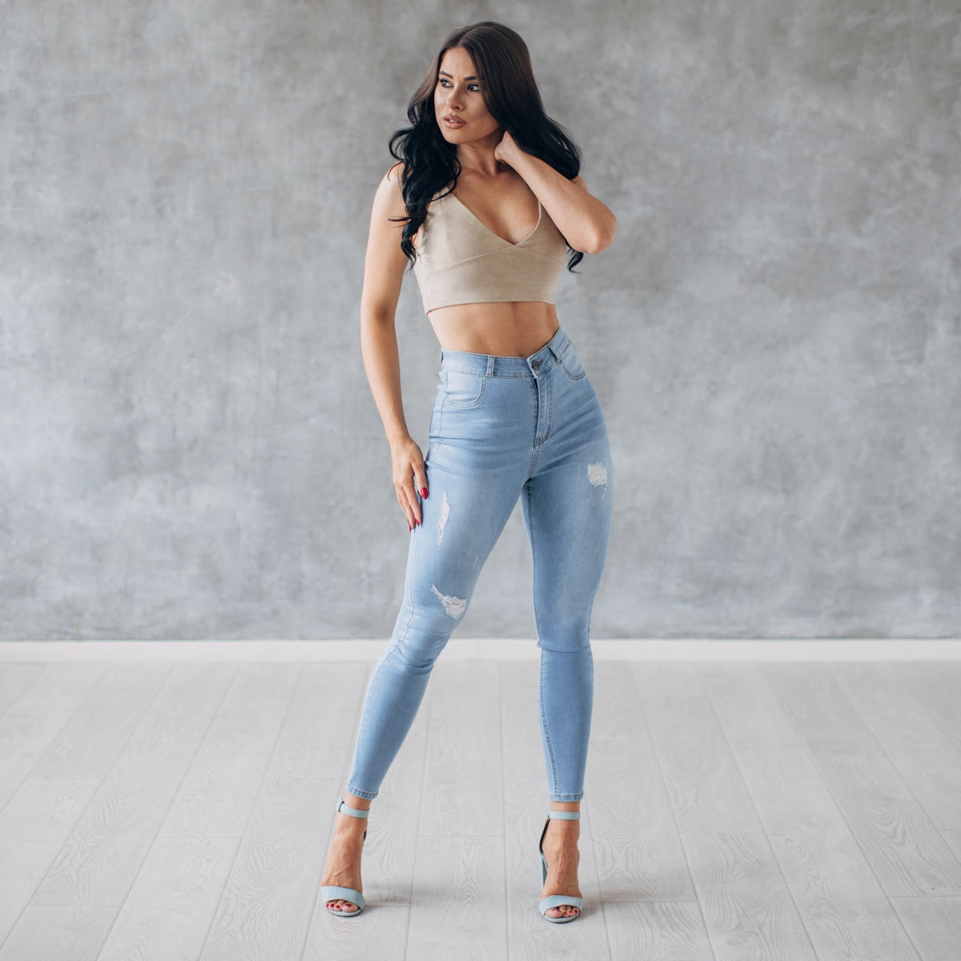 Hyper Stretch Jeans In Ripped & Repaired