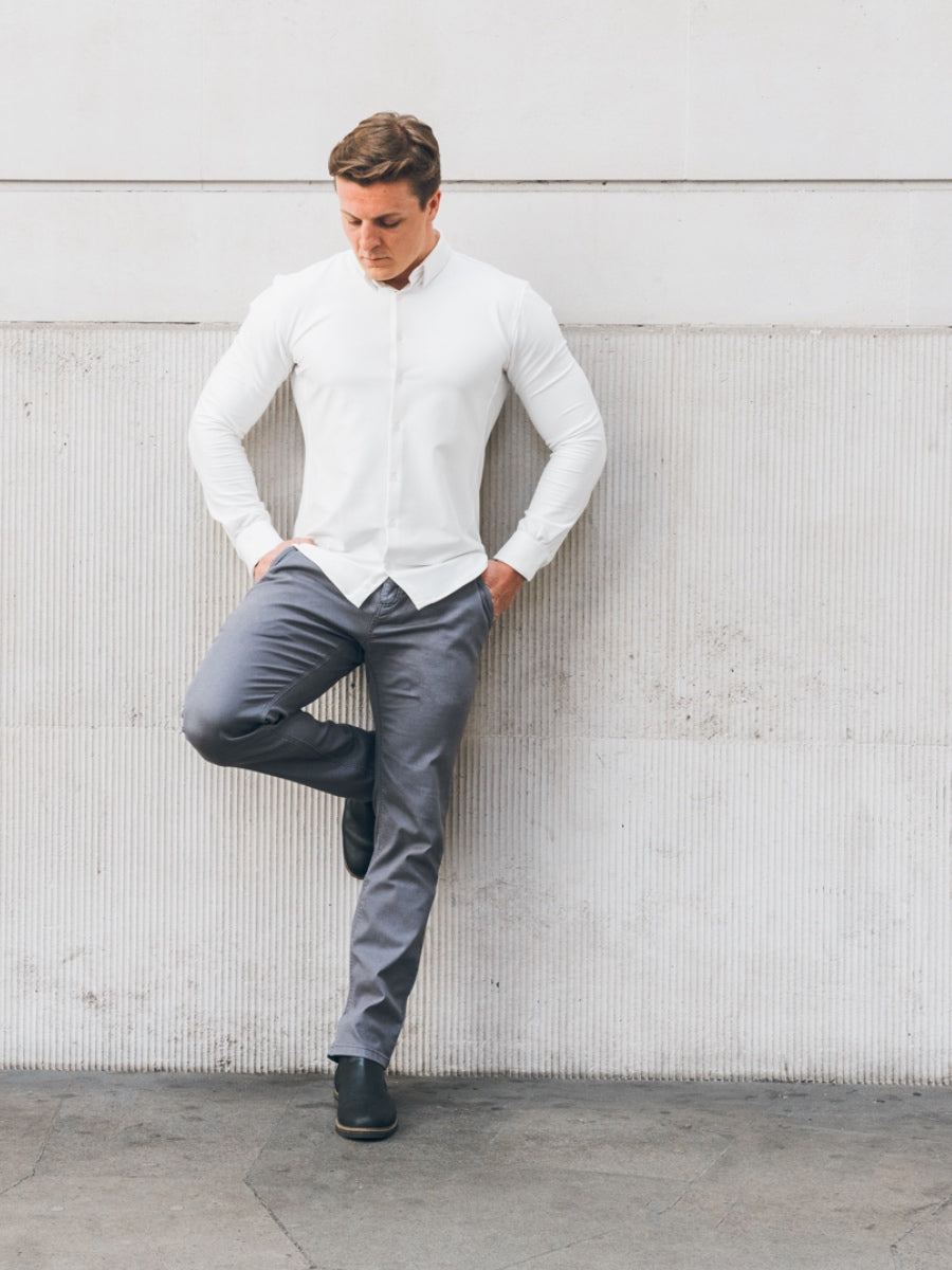 Hyper Stretch Chinos In Graphite Grey