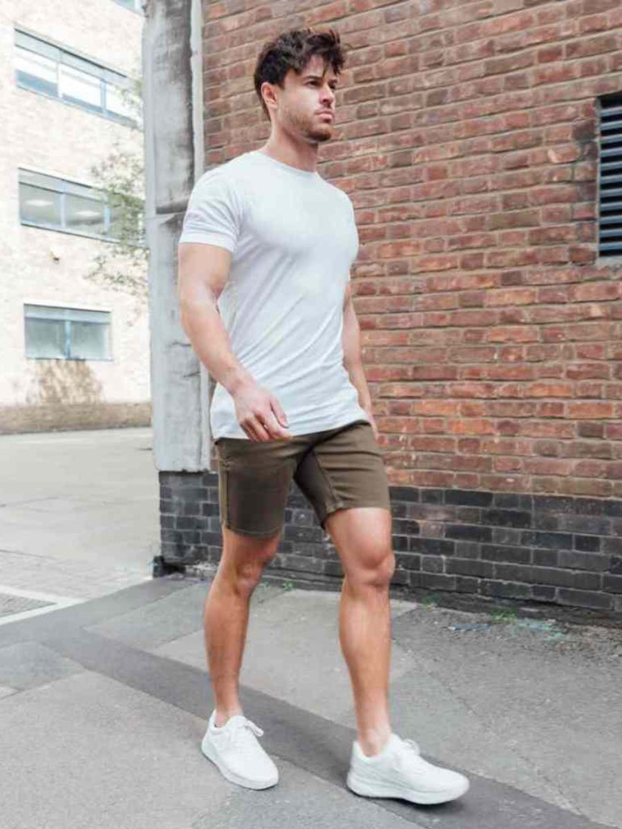 Hyper Stretch Shorts In Olive Green