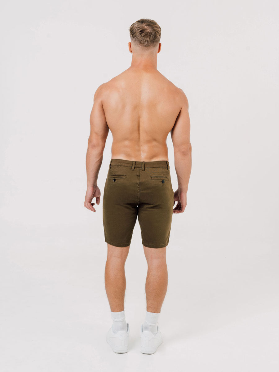 Hyper Stretch Shorts In Olive Green