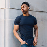 Ribbed Tee In Deep Blue [Surplus Sale]