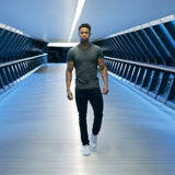 Short Sleeve Henley In Charcoal Grey [Surplus Sale]