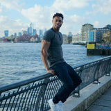 Short Sleeve Henley In Charcoal Grey [Surplus Sale]