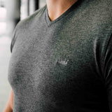 V Neck Tee In Charcoal Grey [Surplus Sale]