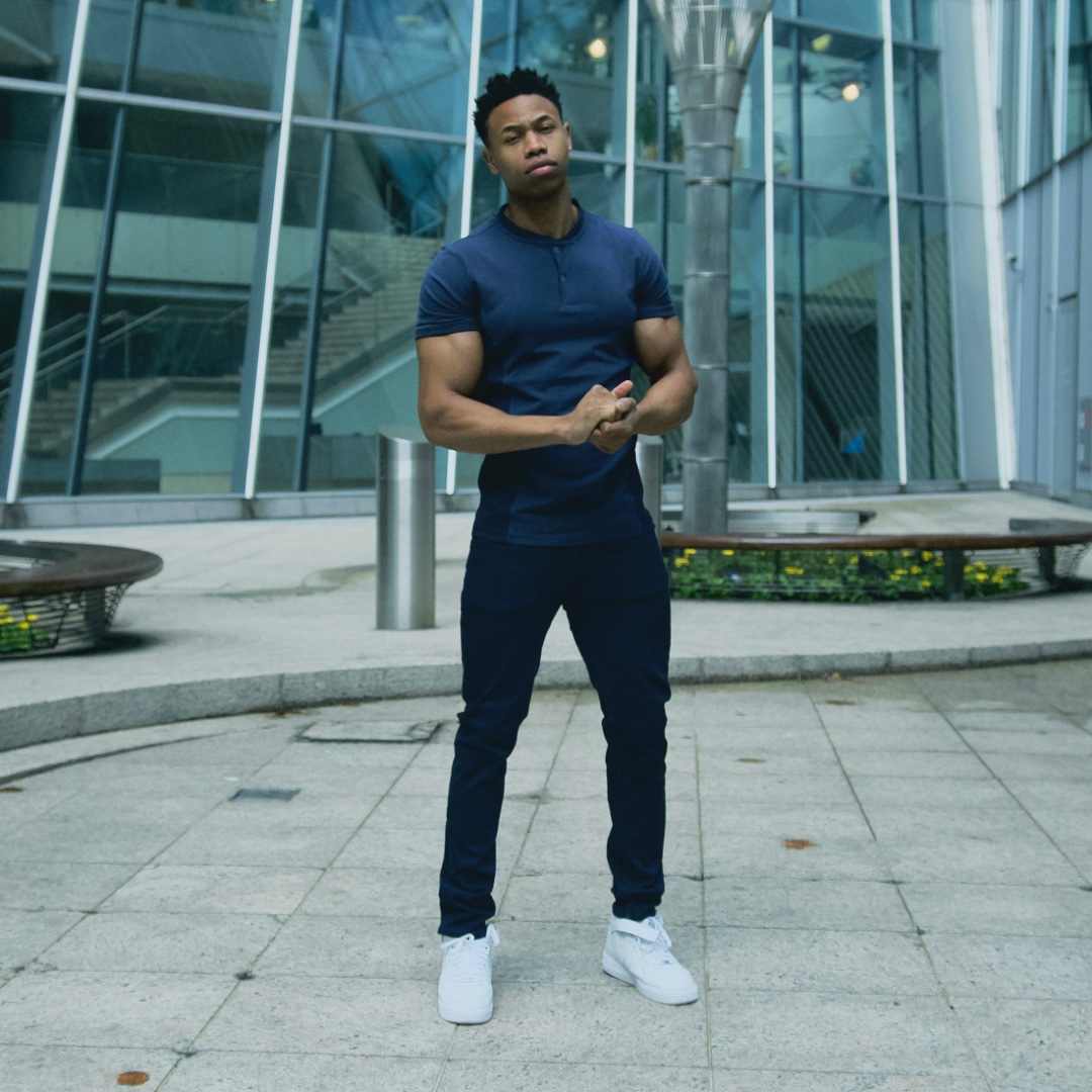 Dark blue outlet henley shirt