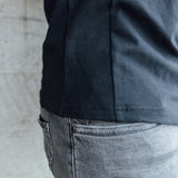 Short Sleeve Henley In Jet Black [Surplus Sale]