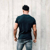 Short Sleeve Henley In Jet Black [Surplus Sale]