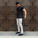 V Neck Tee In Jet Black [Surplus Sale]