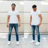 V Neck Tee In Pure White [Surplus Sale]